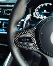 Load image into Gallery viewer, TRE Pre-Preg Carbon Fibre Steering Wheel Trim Accent for BMW M Sport Models (2018+, F40 F44 G20 G21 G42 G30)