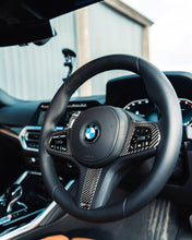 Load image into Gallery viewer, TRE Pre-Preg Carbon Fibre Steering Wheel Trim Accent for BMW M Sport Models (2018+, F40 F44 G20 G21 G42 G30)
