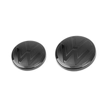 Load image into Gallery viewer, VW Golf Mk7 & Mk7.5 Blackout Badge Overlays Front & Rear Set – Fits Golf, GTI & R (2017–2020) | Black Emblem Covers | 3M Tape | OEM-Style Fit