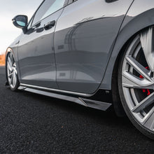 Load image into Gallery viewer, ZAERO Design EVO-1 Gloss Black Side Skirt Extensions for VW Golf Mk8 & Mk8.5 (GTI, R, GTE, GTD, R-Line) 2020+