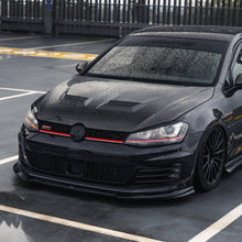 Load image into Gallery viewer, Volkswagen VW Golf GTI Mk7 & Golf GTD Mk7 Front Splitter / Front Lip Spoiler - ZAERO Design EVO-1 Gloss Black (2013-2017)