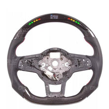 Load image into Gallery viewer, Carbon Fibre LED Race Display Shift Light Steering Wheel for VW Volkswagen Golf Mk7/Mk7.5 (GTI, R) & Scirocco (2013-2020) - OHC - Flat Bottom, Alcantara/Leather Options