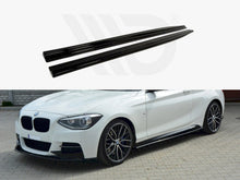Load image into Gallery viewer, Maxton Design Gloss Black Side Skirt Diffusers for BMW 1 Series F21 3-Door (3dr) Pre-Facelift 2011-2019 | M Sport/M-Power ABS Side Skirt Extensions (Pair) with Fitting Kit