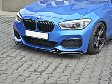 Load image into Gallery viewer, Maxton Design Gloss Black Front Splitter V3 for BMW 1 Series F20 F21 (2015-2019) M Sport/M Power Facelift LCI Front Lip Spoiler
