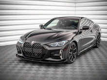 Load image into Gallery viewer, Maxton Design Street Pro Front Splitter with Gloss Flaps for BMW 4 Series G22 Coupe M Sport/M Pack (2020+) – 10mm ABS Black Front Lip Spoiler