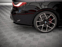 Load image into Gallery viewer, Maxton Design Street Pro Rear Side Splitters (Rear Spats / Bumper Extensions) for BMW 4 Series G22 M Sport (M-Pack) 2020+ - 10mm Matte Black or Red Core ABS