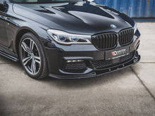 Load image into Gallery viewer, Maxton Design Gloss Black Front Splitter V2 for BMW 7 Series G11 (2015-2018) M Sport/M-Pack Front Lip Spoiler