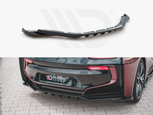 Load image into Gallery viewer, Maxton Design Gloss Black Central Rear Splitter (W/ Vertical Bars) BMW I8 (2014-2020)