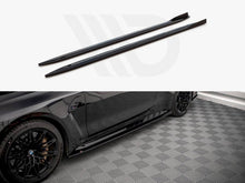 Load image into Gallery viewer, BMW M4 G82 2021-on Side Skirts Diffusers – Maxton Design V1 Gloss Black Side Skirt Splitters/Extensions (ABS, Pair, Fitting Kit)