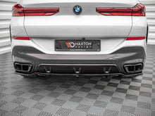 Load image into Gallery viewer, Maxton Design Gloss Black Central Rear Splitter with Vertical Bars for BMW X6 G06 M-Pack/M Sport (2019-On) – Rear Diffuser Valance Lip