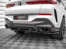 Load image into Gallery viewer, Maxton Design Gloss Black Central Rear Splitter with Vertical Bars for BMW X6 G06 M-Pack/M Sport (2019-On) – Rear Diffuser Valance Lip