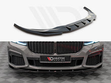 Load image into Gallery viewer, Maxton Design Gloss Black Front Splitter V.1 for BMW 7 Series G11 M Sport (M-Pack) LCI Facelift 2019-on Front Bumper Lip Spoiler