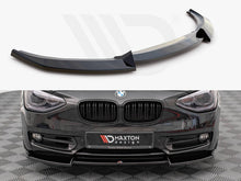 Load image into Gallery viewer, Maxton Design V.2 Gloss Black Front Splitter / Front Lip / Bumper Lip Spoiler for BMW 1 Series F20 (2011-2015)