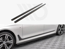 Load image into Gallery viewer, Maxton Design Gloss Black Side Skirt Diffusers/Extensions for BMW 7 Series G12 Long Wheelbase (LWB) M Sport/M Pack 2015-on