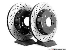 Load image into Gallery viewer, ECS Tuning 2-Piece Lightweight Rear Brake Rotors (Pair) 328x20 – Fits BMW E46 M3 & E39 M5 | Semi-Floating, Cross-Drilled & Slotted Performance Rear Discs