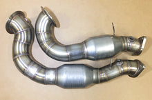 Load image into Gallery viewer, Ultimate Racing BMW N54 RHD High-Flow Catted Downpipes - 200 Cell Metal Substrate Sports Cats, 304 Stainless, Bolt-On - E82 E88 E90 E91 E92 E93 135i/335i - TIG Welded - Part 600031R