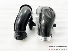 Load image into Gallery viewer, Eventuri Carbon Fibre Turbo Inlets for BMW F90 M5 & F92 M8 (S63) – High-Flow Intake Upgrade, Faster Spool, OEM+ Fit, Works with Stock Airboxes & Eventuri Intake