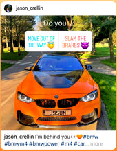 Load image into Gallery viewer, Orange Luminescent V bar sticker overlay vinyl for your BMW