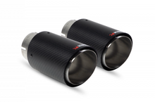 Load image into Gallery viewer, BMW M140i Scorpion Ascari 100mm Carbon Fibre Exhaust Tips – Twin Tailpipe Trim Upgrade Kit – Non-GPF (2016–2020) – Fits Scorpion Systems Only
