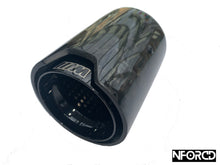Load image into Gallery viewer, BMW Forged Carbon Fibre Exhaust Tips - Black | M Performance Style Clamp-On Tailpipe Trims with Hidden Clamp | 63-67mm / 67-72mm Inlet | UK Stock | Fits BMW 1 2 3 4 5 Series, M2 M3 M4 M5