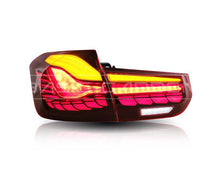 Load image into Gallery viewer, Basic Carbon GTS Style LED Tail Lights for BMW 3 Series F30/F35 & M3 F80 (2012-2019) - Red or Smoked | OLED Look, Plug & Play Direct Replacement | Fits 330i 335i 340i & M3 | Pre-LCI & LCI