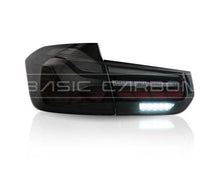 Load image into Gallery viewer, Basic Carbon GTS Style LED Tail Lights for BMW 3 Series F30/F35 & M3 F80 (2012-2019) - Red or Smoked | OLED Look, Plug & Play Direct Replacement | Fits 330i 335i 340i & M3 | Pre-LCI & LCI
