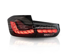 Load image into Gallery viewer, Basic Carbon GTS Style LED Tail Lights for BMW 3 Series F30/F35 & M3 F80 (2012-2019) - Red or Smoked | OLED Look, Plug & Play Direct Replacement | Fits 330i 335i 340i & M3 | Pre-LCI & LCI