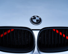 Load image into Gallery viewer, Silver and Gloss Black Carbon effect Badge Emblem Over lays BMW