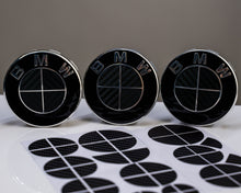 Load image into Gallery viewer, Full Gloss Black Carbon effect Badge Emblem Over lays BMW