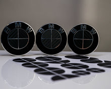 Load image into Gallery viewer, Full Gloss Black Carbon effect Badge Emblem Over lays BMW