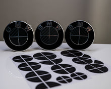 Load image into Gallery viewer, Full Gloss Black Carbon effect Badge Emblem Over lays BMW