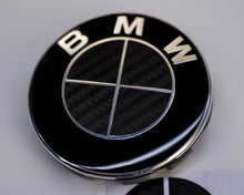 Load image into Gallery viewer, Full Gloss Black Carbon effect Badge Emblem Over lays BMW