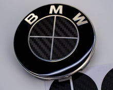 Load image into Gallery viewer, Full Gloss Black Carbon effect Badge Emblem Over lays BMW