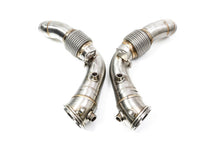 Load image into Gallery viewer, Evolve S63 Catless/Decat Turbo Downpipes for BMW M5 F10 & M6 F06 F12 F13 (S63B44TU) - T304 Stainless Steel, 3in to 2.5in, Direct Bolt-On