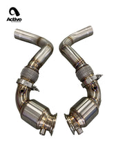 Load image into Gallery viewer, Active Autowerke GESI Sport Cat Catted Downpipes for BMW M5 F90 & M8 F91/F92/F93 (S63 F9X) - High Flow 304 Stainless, Bolt-On, No CEL | PN 11-063