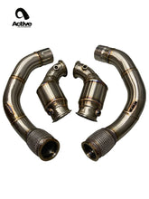 Load image into Gallery viewer, Active Autowerke GESI Sport Cat Catted Downpipes for BMW M5 F90 & M8 F91/F92/F93 (S63 F9X) - High Flow 304 Stainless, Bolt-On, No CEL | PN 11-063