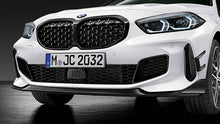Load image into Gallery viewer, Genuine BMW M Performance F40 Adhesive Film Kit - Frozen Black Side Skirt & Front Apron Decals for BMW 1 Series (118i, 120dx, M135i) - OEM Vinyl 3-Piece - Part 51142465580