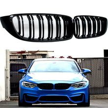 Load image into Gallery viewer, Gloss Black Front Kidney Grilles for BMW 4 Series F32 F33 F36 (420i 428i 435i M4) - OEM-Style Direct Replacement Pair, Shadowline De-Chrome
