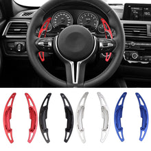 Load image into Gallery viewer, BMW Steering Wheel Paddle Shifter Extensions - Larger Metal Adhesive Overlay Pair for Factory Paddles - Red/Black/Silver/Blue - Improved Reach & OEM+ Feel - Fits BMW Models with Paddle Shifters