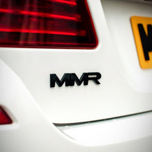 Load image into Gallery viewer, MMR Car Badge Emblem 100mm - OEM-Style Injection Moulded ABS, 3M Self-Adhesive Stick-On - Bright Chrome or Gloss Black - Grille/Boot/Interior Logo (MMR35-1501/1502)