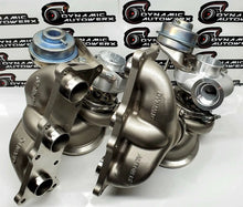 Load image into Gallery viewer, Flow Max Series N54 Twin Turbochargers Upgrade for BMW 135i/535i/Z4 (RHD) - Fast Spool, 750+ WHP, Stainless V-Band Manifolds - No Core, 12 Month Warranty - Made in USA