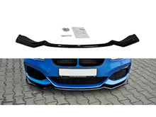 Load image into Gallery viewer, Maxton Design V2 Front Splitter for BMW 1 Series F20 F21 LCI (2015-2019) M Sport - M135i & M140i - Front Lip Spoiler - Gloss Black/Carbon Look/Textured (BM-1-F20F-M-FD2)