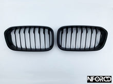 Load image into Gallery viewer, BMW 1 Series F20 F21 LCI (2015–2019) Matte Black Front Kidney Grilles - De-Chrome Shadowline Upgrade