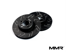 Load image into Gallery viewer, MMR Performance Front Brake Discs/Rotors 340x30mm for BMW F2x F3x 1 2 3 4 Series (F20 F21 F22 F23 F30 F31 F32 F33) M Sport Blue Calipers | Grooved 2-Piece High Carbon | Fast Road & Track | R90 Approved