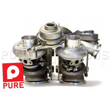 Load image into Gallery viewer, Pure Turbos BMW N54 Stage 2 V1 Upgraded Hybrid Twin Turbos - 450-600whp - Fits 135i, 335i & 1M (E82/E88/E90/E91/E92/E93) - Stock-Location Bolt-On - Core Exchange Service
