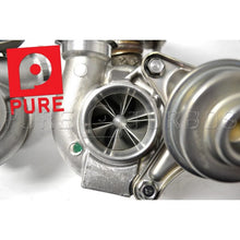 Load image into Gallery viewer, Pure Turbos BMW N54 Stage 2 V1 Upgraded Hybrid Twin Turbos - 450-600whp - Fits 135i, 335i & 1M (E82/E88/E90/E91/E92/E93) - Stock-Location Bolt-On - Core Exchange Service