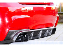 Load image into Gallery viewer, Rieger BMW 3 Series F30 Saloon & F31 Touring Rear Diffuser (2011–2019) for M Sport Bumper – M-Series Style, Left Twin Tailpipe – Fits 320i 335i 340i – Matt/Gloss Black, Carbon Look, Carbon Fibre