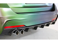 Load image into Gallery viewer, Rieger BMW 3 Series F30 Saloon & F31 Touring Rear Diffuser (2011–2019) for M Sport Bumper – M-Series Style, Left Twin Tailpipe – Fits 320i 335i 340i – Matt/Gloss Black, Carbon Look, Carbon Fibre