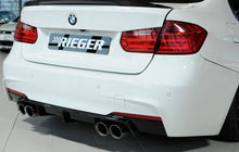 Load image into Gallery viewer, Rieger BMW 3 Series F30/F31 Rear Quad Exhaust Diffuser for M Sport/M-Technic Rear Bumper - 320i 335i 340i (incl LCI) - ABS - Matte Black, Gloss Black or Carbon Look - Fits up to 90mm Tips
