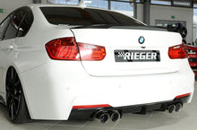 Load image into Gallery viewer, Rieger BMW 3 Series F30/F31 Rear Quad Exhaust Diffuser for M Sport/M-Technic Rear Bumper - 320i 335i 340i (incl LCI) - ABS - Matte Black, Gloss Black or Carbon Look - Fits up to 90mm Tips